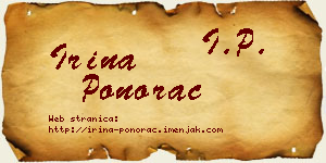 Irina Ponorac vizit kartica